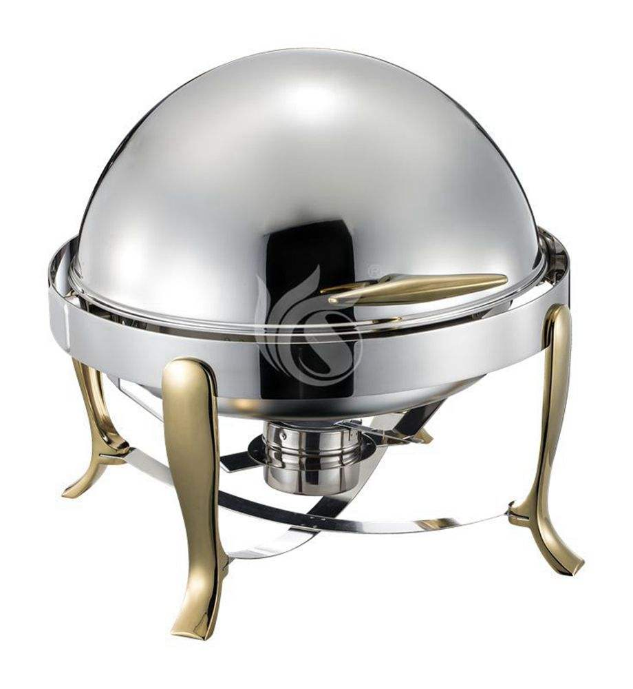 Restaurant Round Roll Top Stainless Steel Electric Food Warmer Buffet Chafing Dishes