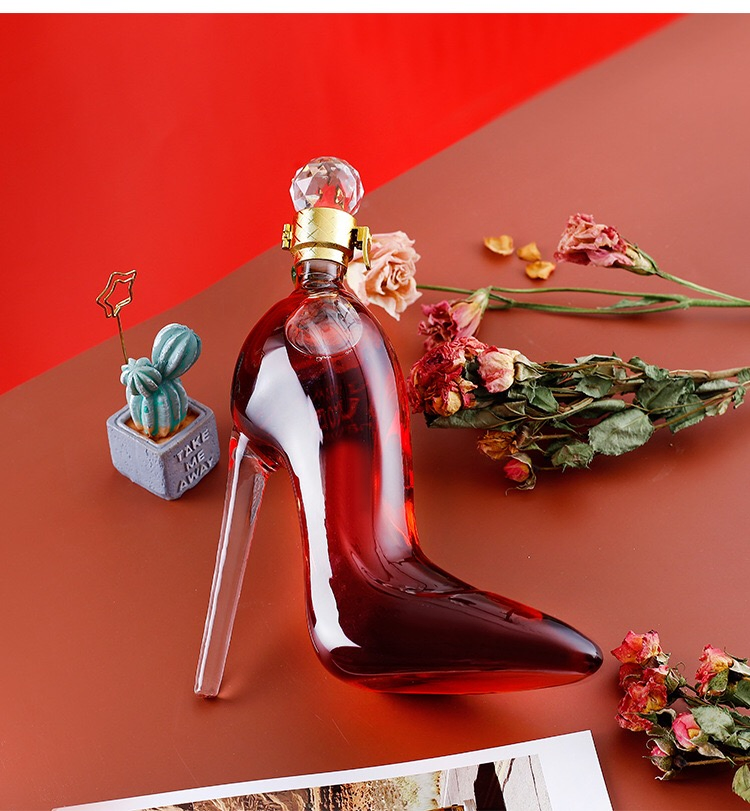 Factory Wholesale High Heel Goblet Clear Crystal Glass Wine Decanter