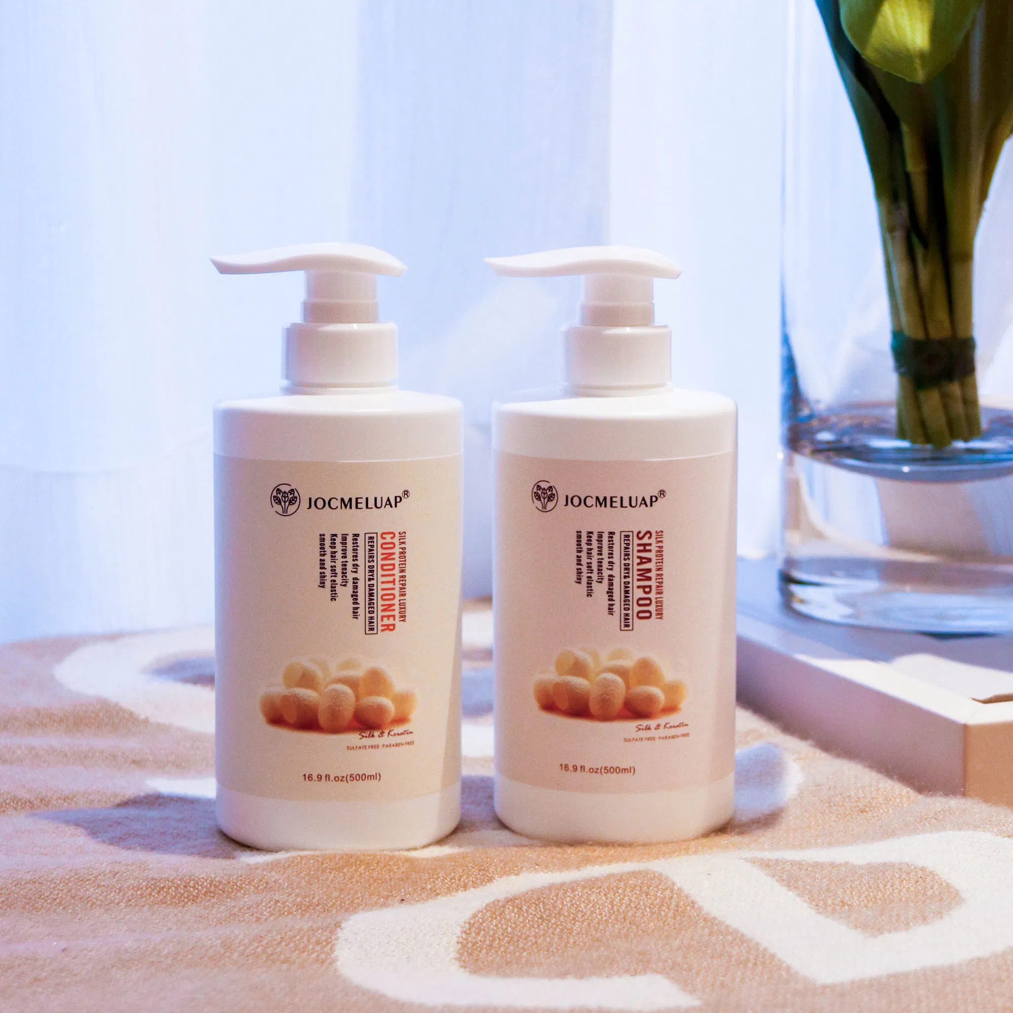 Private Label Nourishing Moisturizing Protein Silk Repairing Shampoo and Conditioner Set Strong Silky Shiny Healthy Renewed Repair Hair