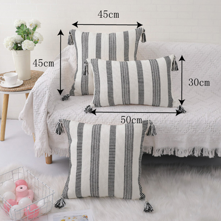 Custom Made Boho Style Sofa Couch Decorative Handmade Tufted Throw Pillow Weave Pillow Case