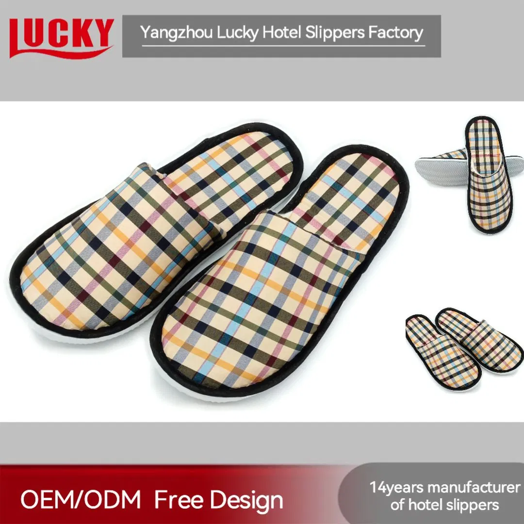 Figured Cloth Indoor Slipper Figured Cloth Printing Fabric EVA Hotel Guestroom Bathroom Disposable SPA Slipper Hotel Amenities Hotel Disposable Slipper