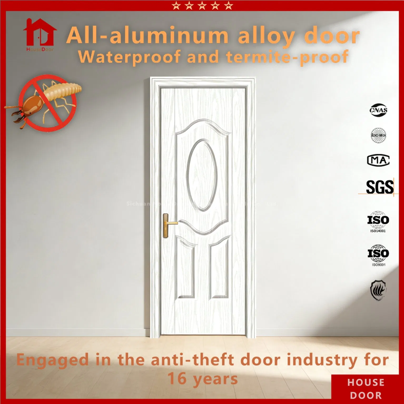 Environmentally Friendly Non-Toxic Full Aluminum Alloy Door Set