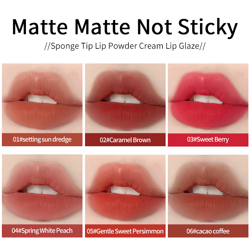 Unique Lasting Waterproof Silky Air Cushion Lipstick Makeup Creamy Velvet Matte Lipgloss