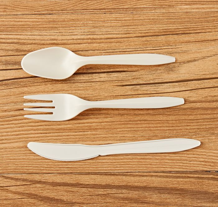Eco-Friendly Dinnerware Cornstarch Eco Cutlery Set Biodegradable Knife Fork Spoon