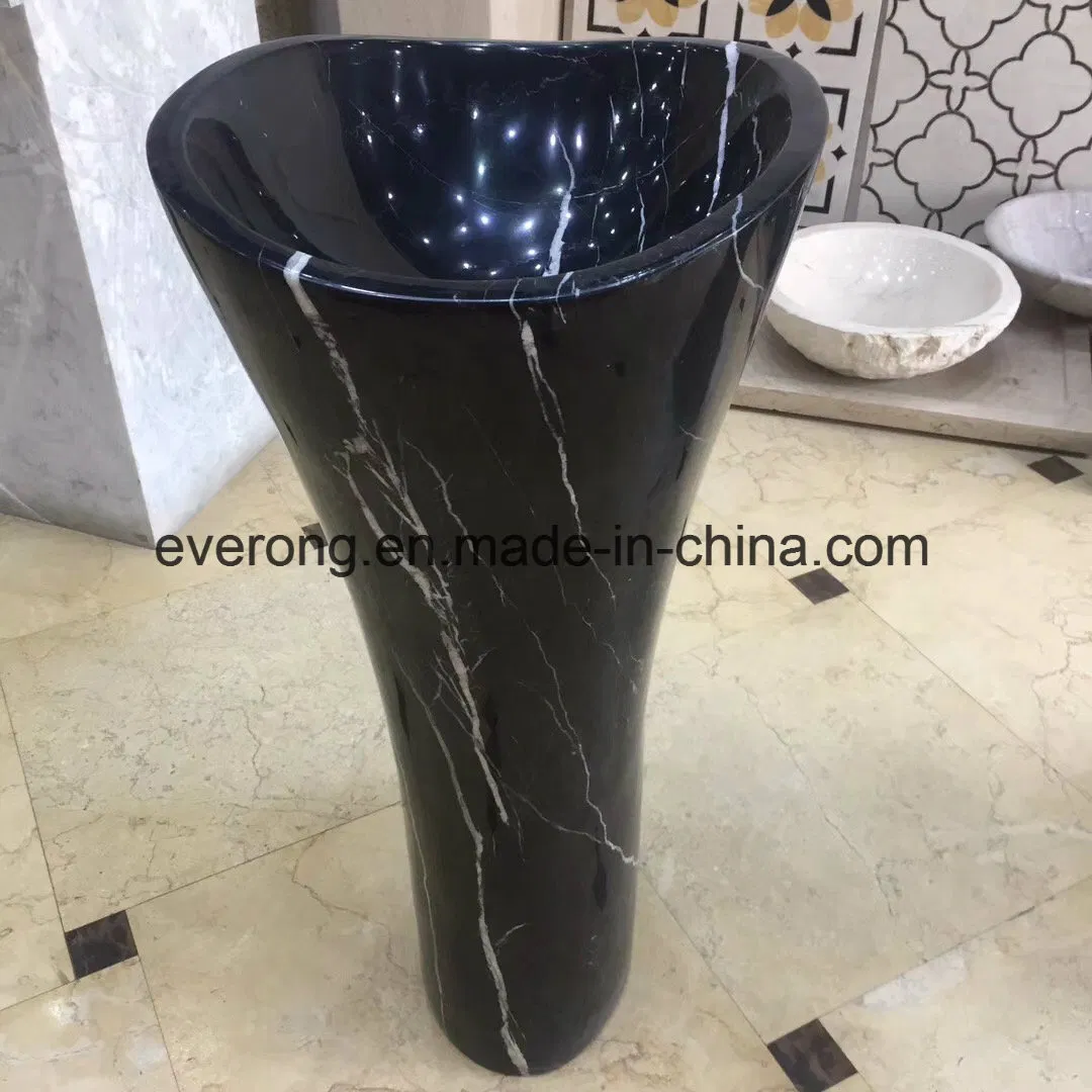 Nero Marquina Black Marble Rectangular Design Basin/Sink for Bathroom