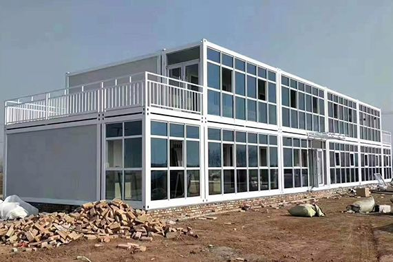 Flat Pack Modular Glass Wall Prefabricated Office House China Container