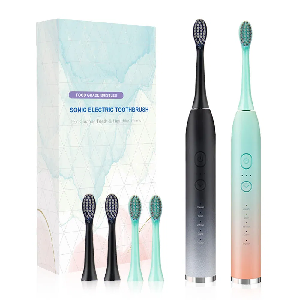 Deep Cleaning USB Charging Waterproof Sonic Vibration Adult Electric Toothbrush