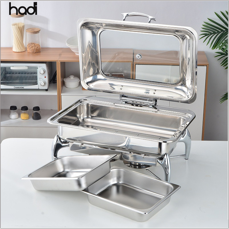 2025 New Arrival Catering Chafing Dish of Buffet Catering Stainless Steel Full Szie 5 Star Hotel Buffet Chafing Dish Gold