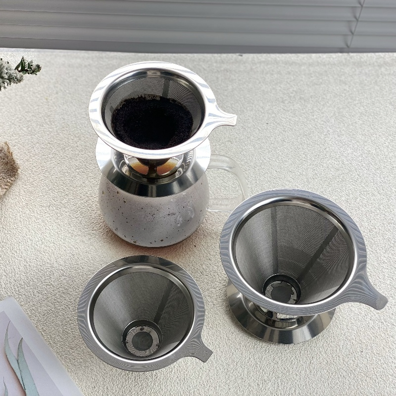 Premium 304 Stainless Steel Drip Coffee Funnel Filter