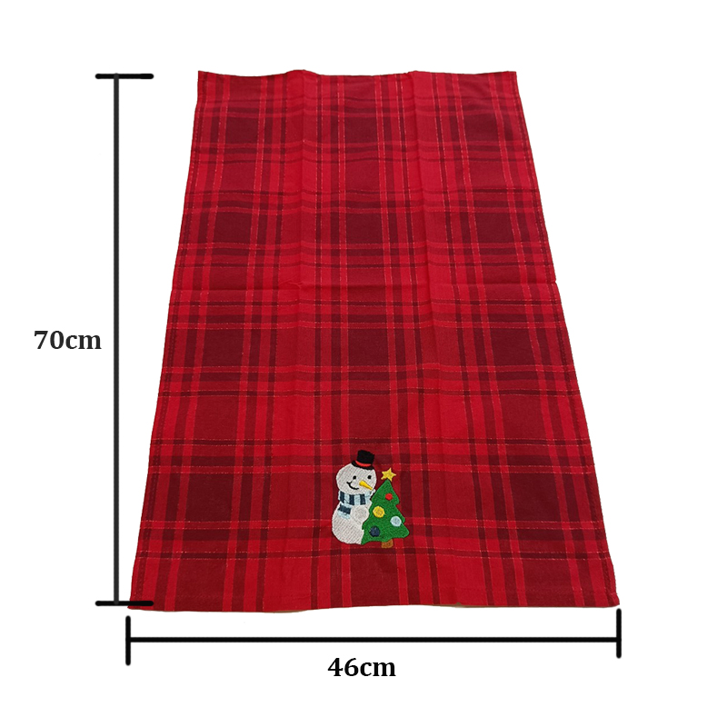 Esun Christmas Decoration 100% Cotton Christmas Plaid Kitchen Towels Set for Xmas Kitchen
