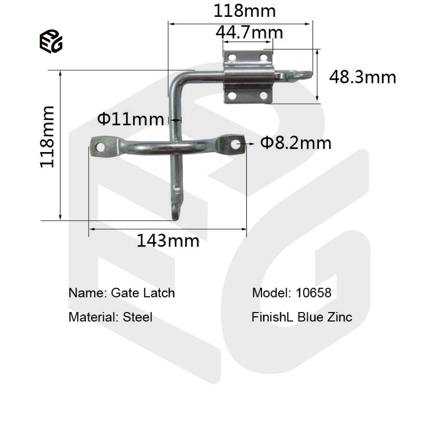 Heavy Duty Adjustable Latch for Truck Tailgate or Machinery Access Door