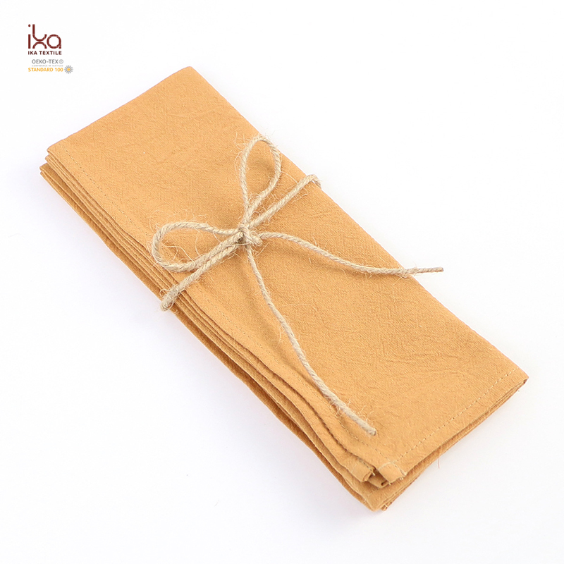 Square Solid Color Handmade Hemstitch Coffee Cloth Dining Restaurant Table Woven Custom Cotton Placemat