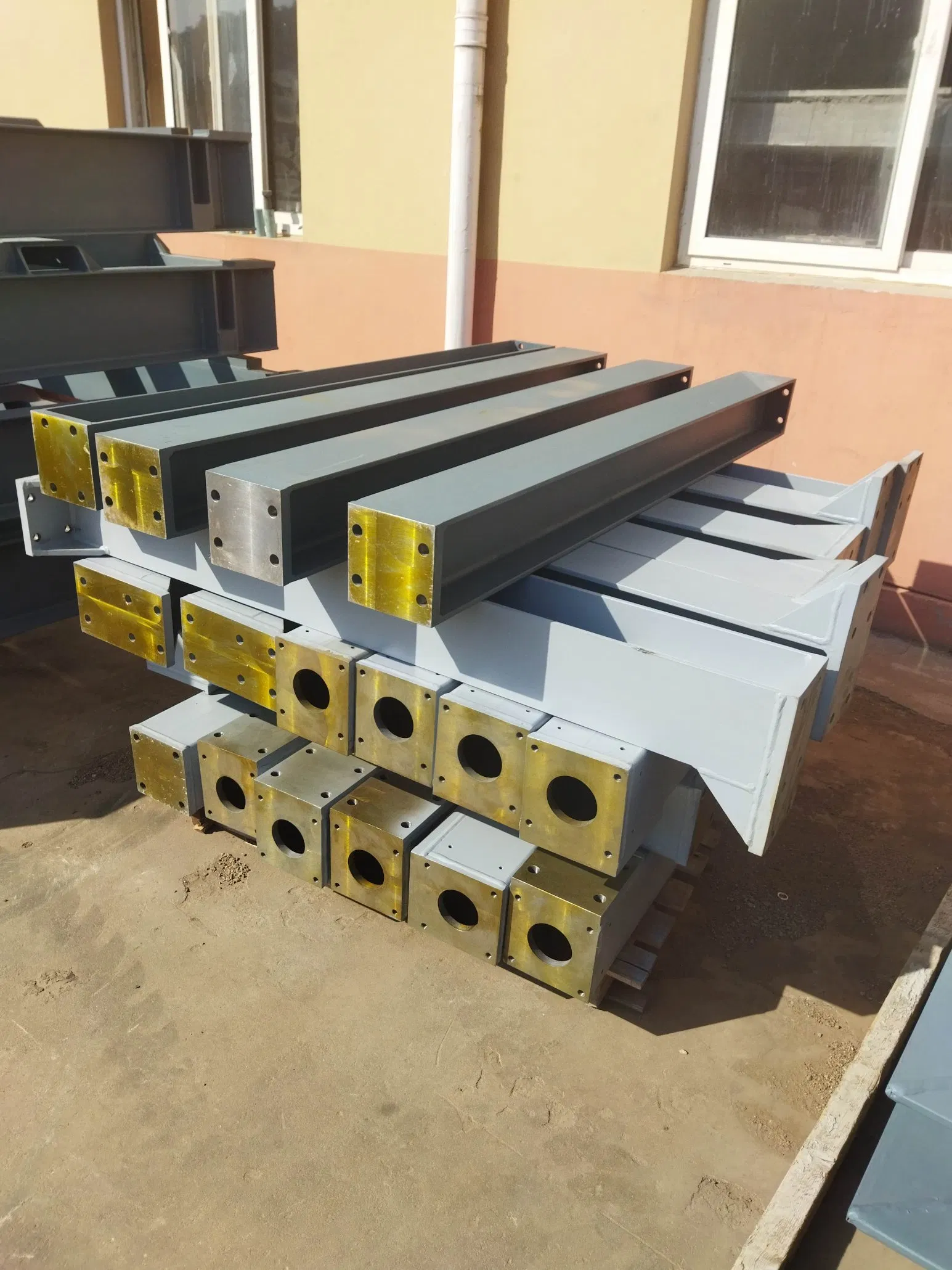 Construction of Steel Frame Structure Foundations, Columns, Beams and Floors