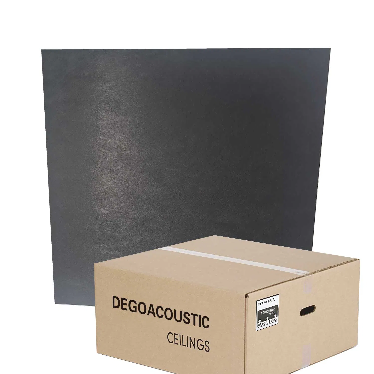 600*600mm Black Color Customization Sound-Absorbing Fiberglass Ceiling Tiles