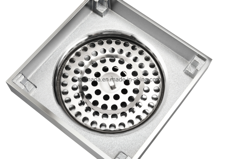 Premium Brass Square Shower Floor Drain Bathroom Toilet Floor Waste Strainer