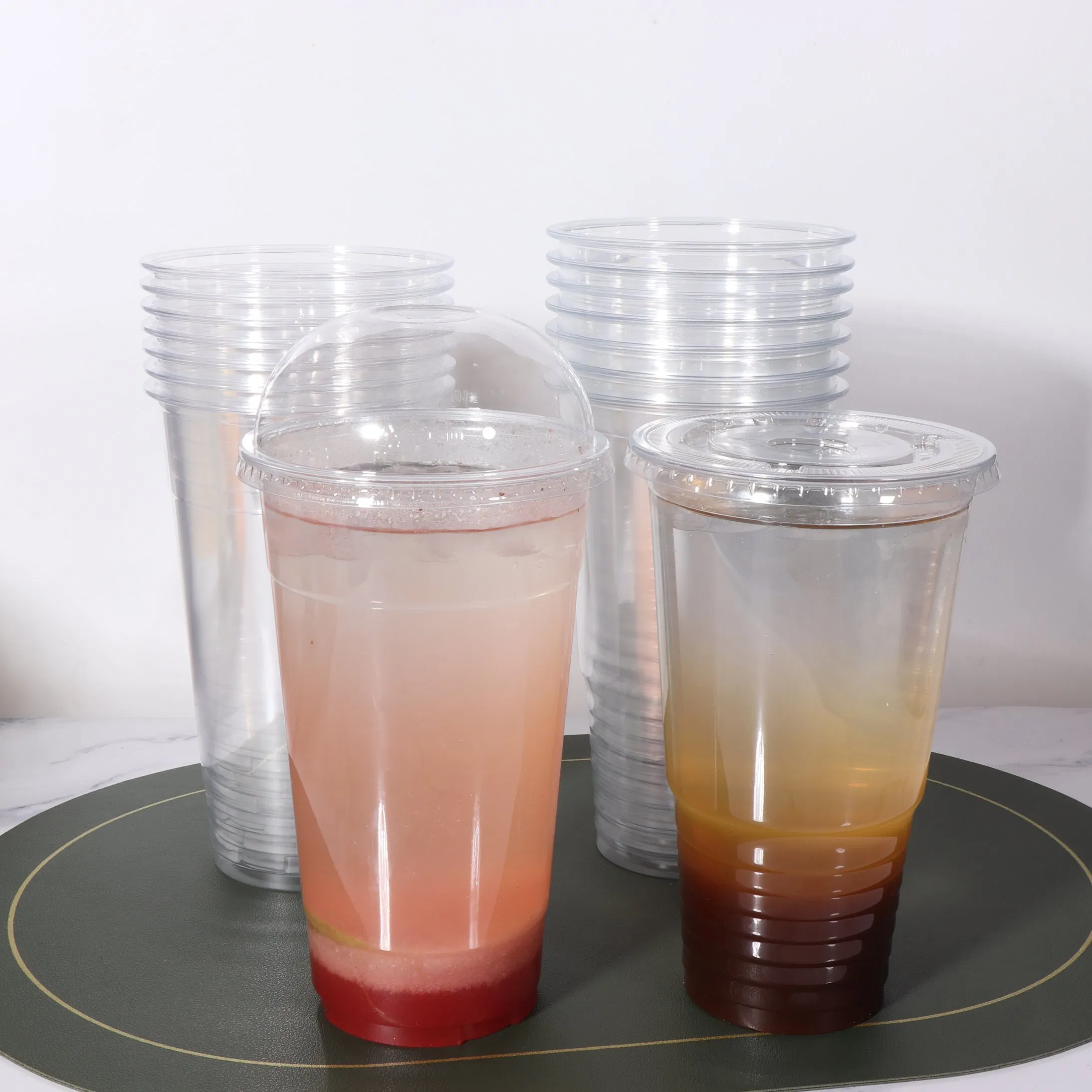 Disposable Pet Cup 32 Oz Clear Cold Drinking with Dome Lid