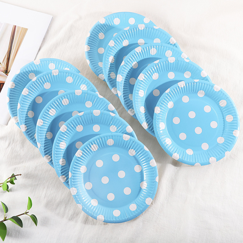 Factory Price 100% Degradable Round Eco-Friendly Birthday Party Celebrations Disposable Dessert Paper Plate