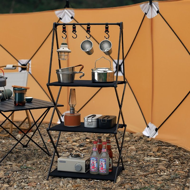 Outdoor Aluminum Alloy Multi-Layer Storage Rack Foldable Storage Rack Portable Clothes Hanger