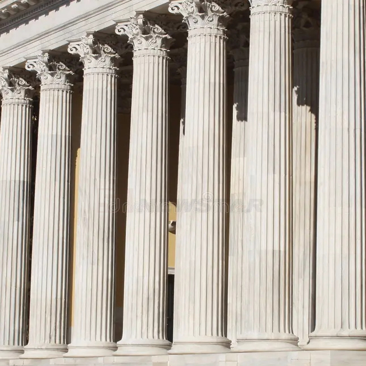 Custom Hotel Door Decor Arabescato Marble Stone Roman Pillar Building Material Natural Design Carving Column