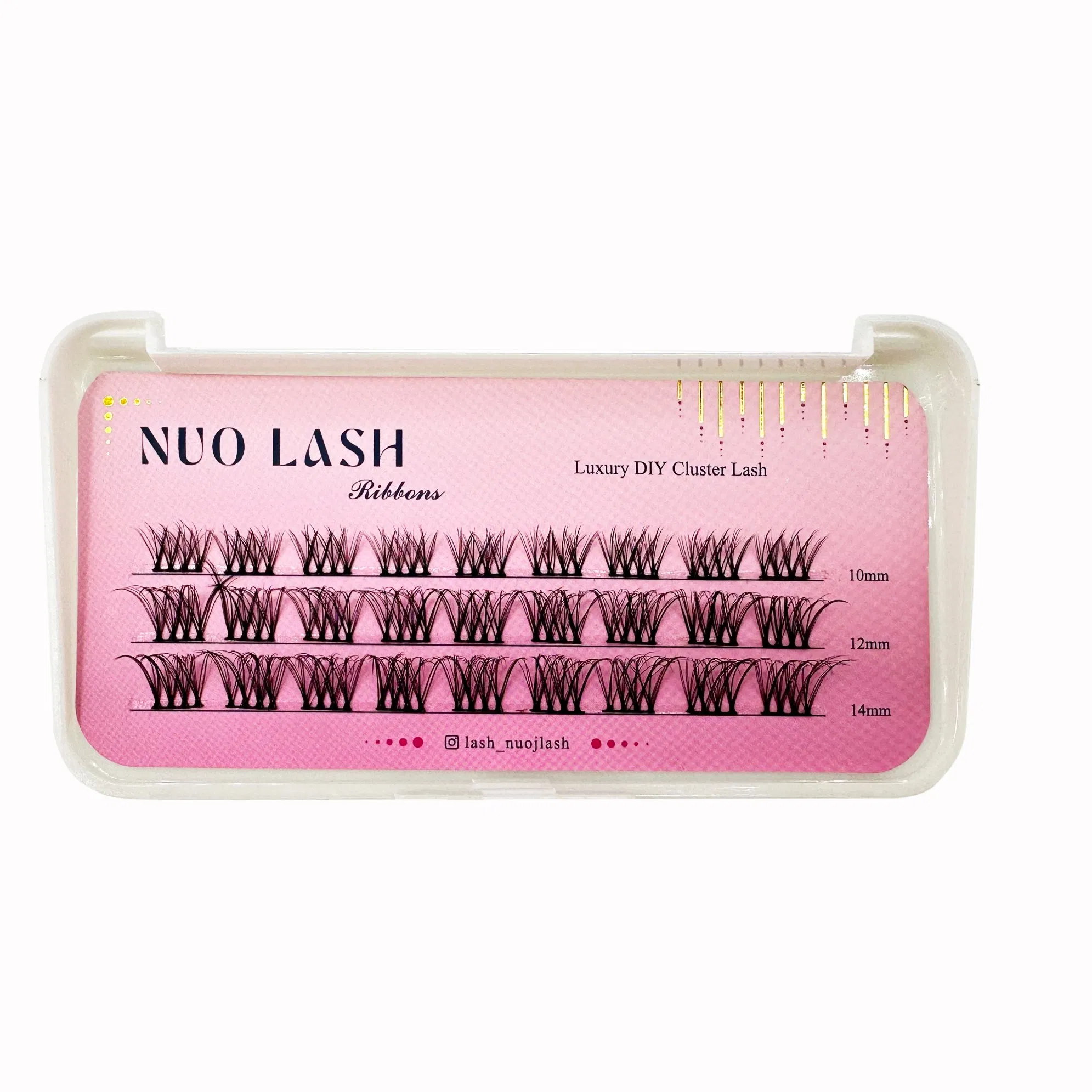 2024 Hot Selling Style DIY at Home Glue-Based Eyelash Extension 3D Faux Mink Pre Cut Segments Ribbons Cluster Lashes