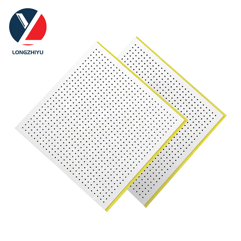 Glass Fiber Reinforced Gypsum Board Fireproof Fiberglass Composite Perforated Ceiling Tiles Hotels