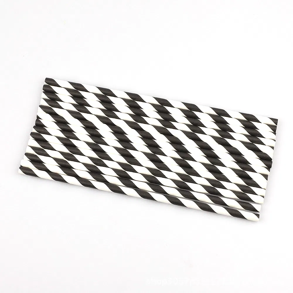 Paper Straw with Striped Design for Creative Colorful Drinks, Fruit Juices, Milk Teas. One-Time Degradable Paper Straw Manufacturer for Wholesale.