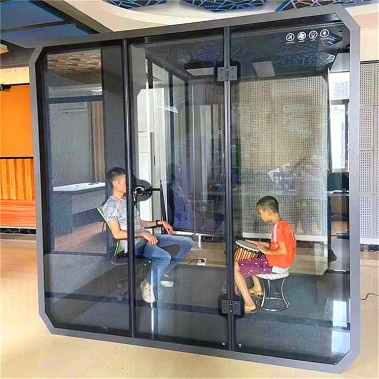 Modern Office Meeting Pod Soundproof Telephone Booth Pods Acoustical Tempered Glass Sound Office Soundproof Cabine