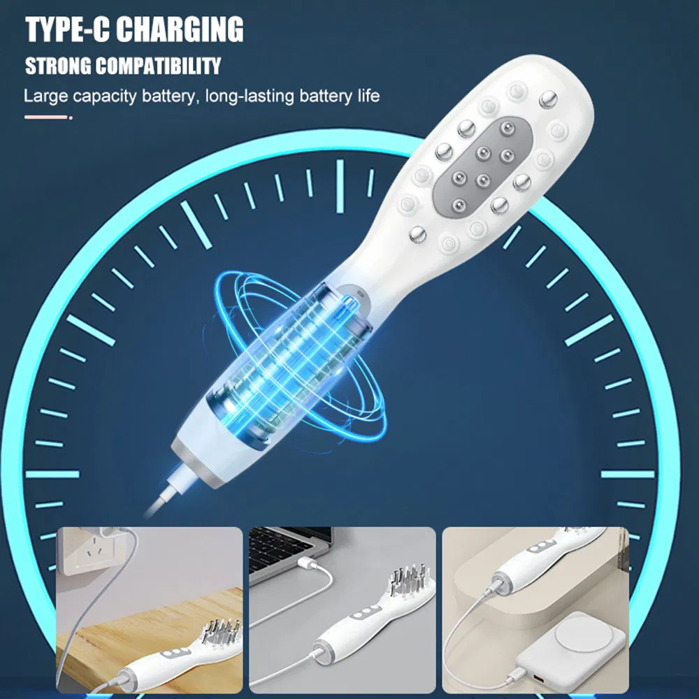 Anti-Static Hair Growth Comb – EMS Vibration Massager for Reduced Breakage & Stronger Strands