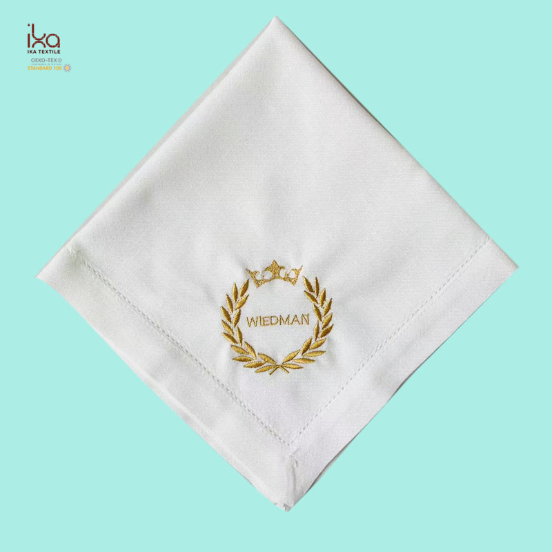 Wholesale Home Decor Wedding Decoration Decorative Party White Lunch Dinner Printed Custom Color Embroidery Logo Natural Woven Linen Napkin