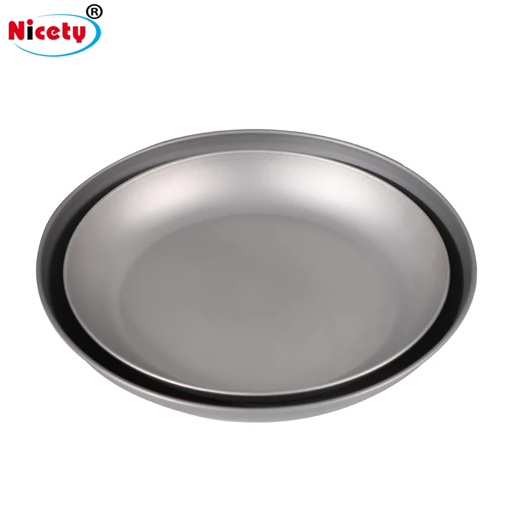 OEM & ODM Kitchenware Round Hiking Backpacking Ultralight Titanium Dinner Plate for Outdoor Camping Travelling