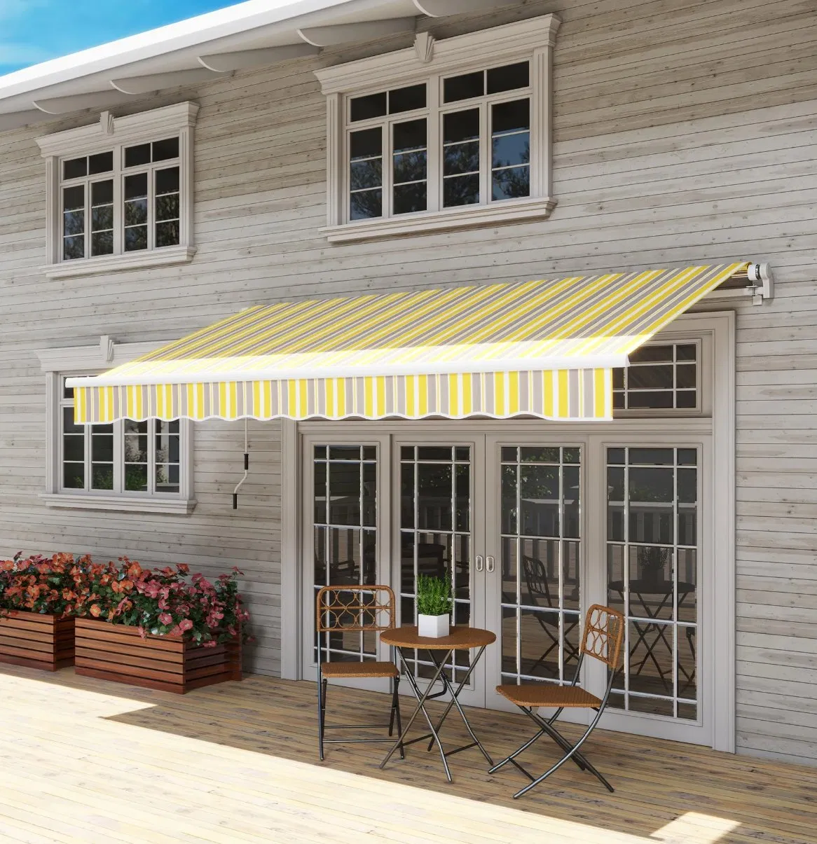 High Quality Outdoor Electric Awning with Remote Control and Stylish Finish