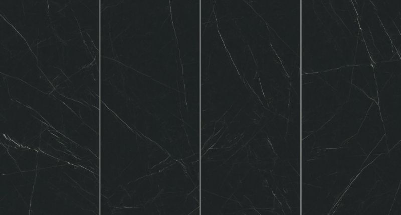 Luxurious Dark Marble-Look Sintered Stone for Upscale Interiors