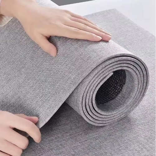 Vintage Style Linen Texture Foam Wall Sticker Self-Adhesive for Living Room