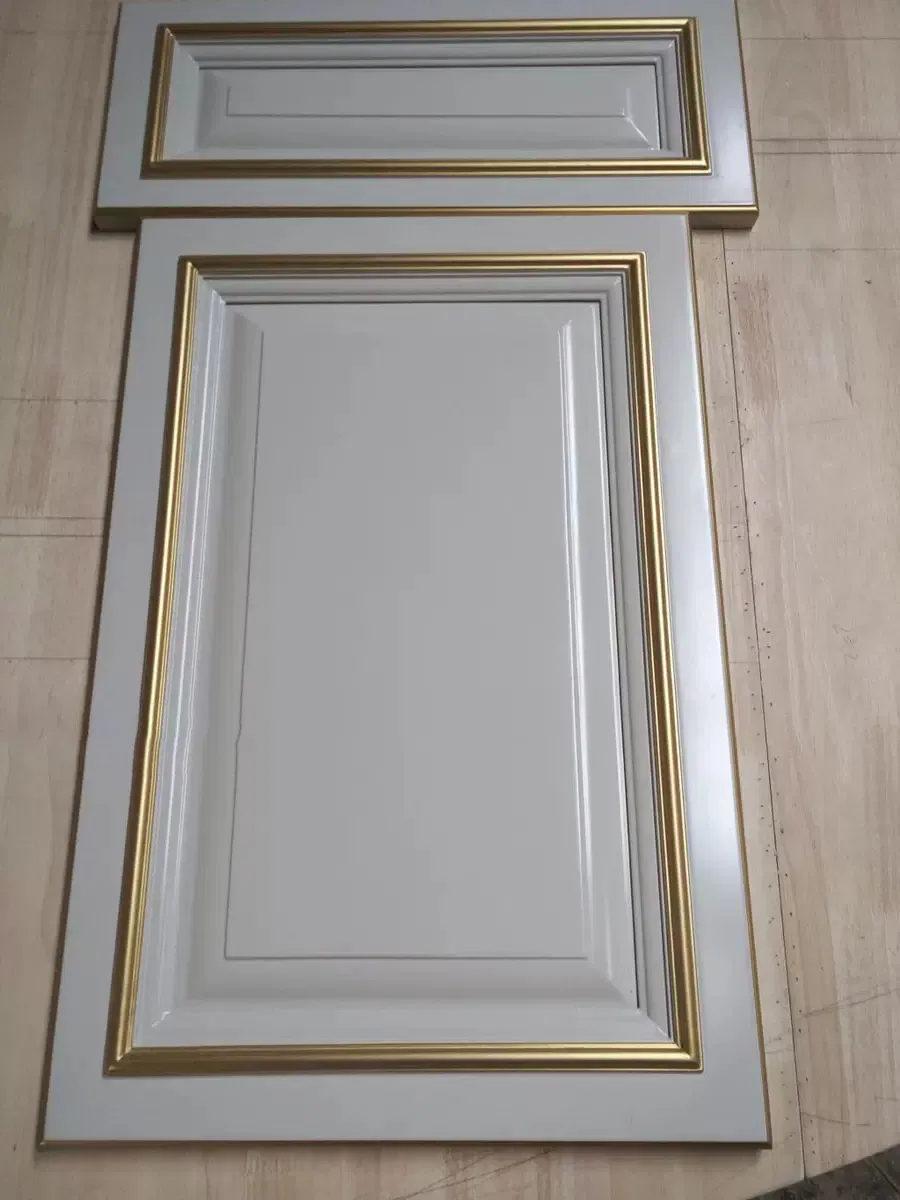 Luxury White Interior Door with Gold Trim: Suitable for Cabinets & Indoor Decor