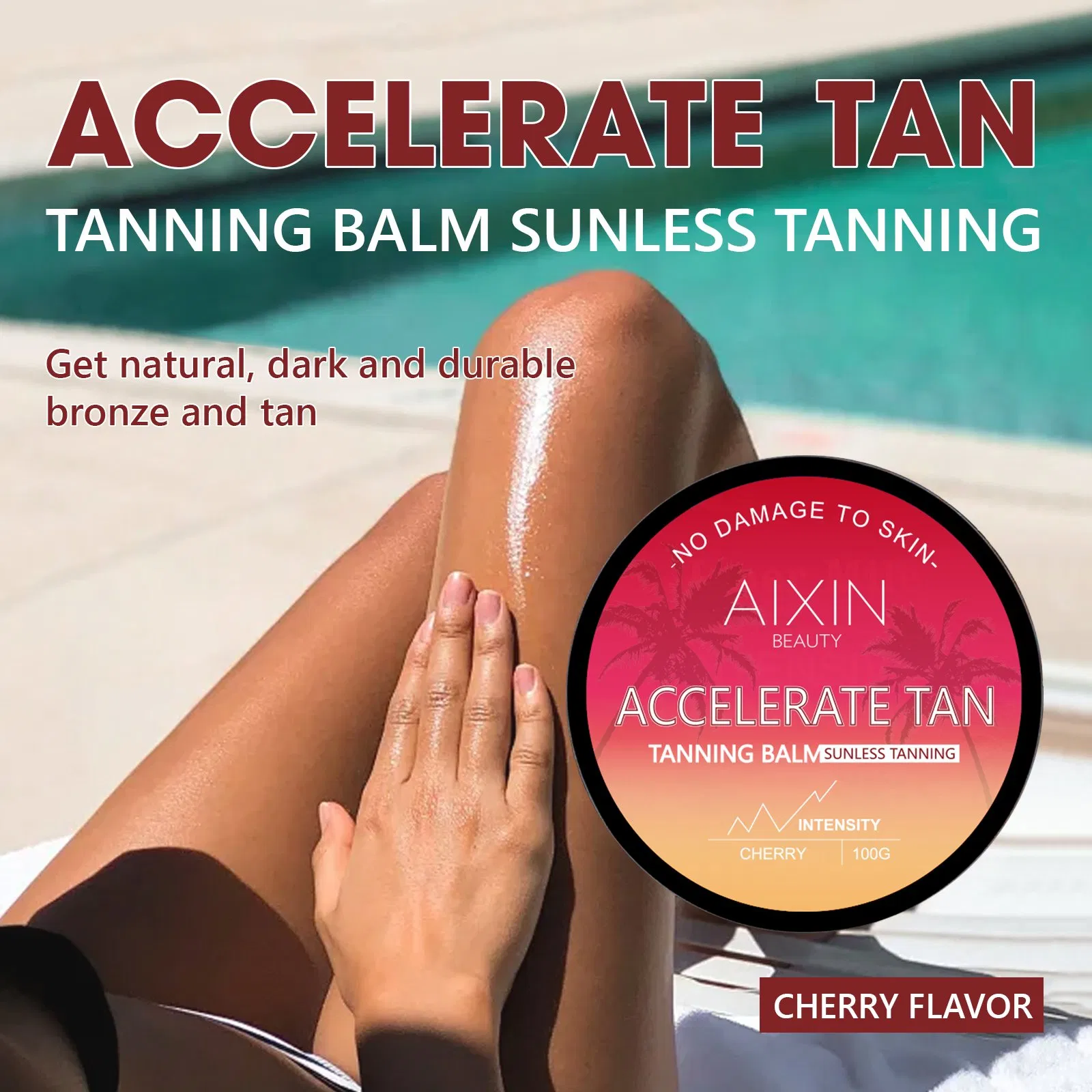 Beauty Skin Care Product Accelerate Tanning Advanced Moisturizing Formula Cherry Tanning Cream