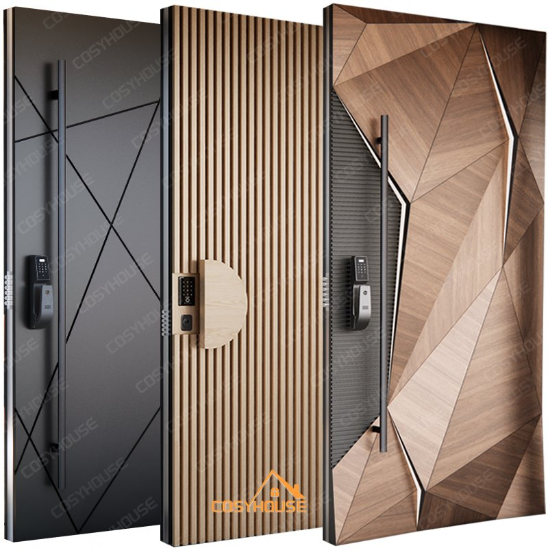 Modern Exterior Front Entry Door with Security Design for Houses and Villas Residential Main Entrance Solutions