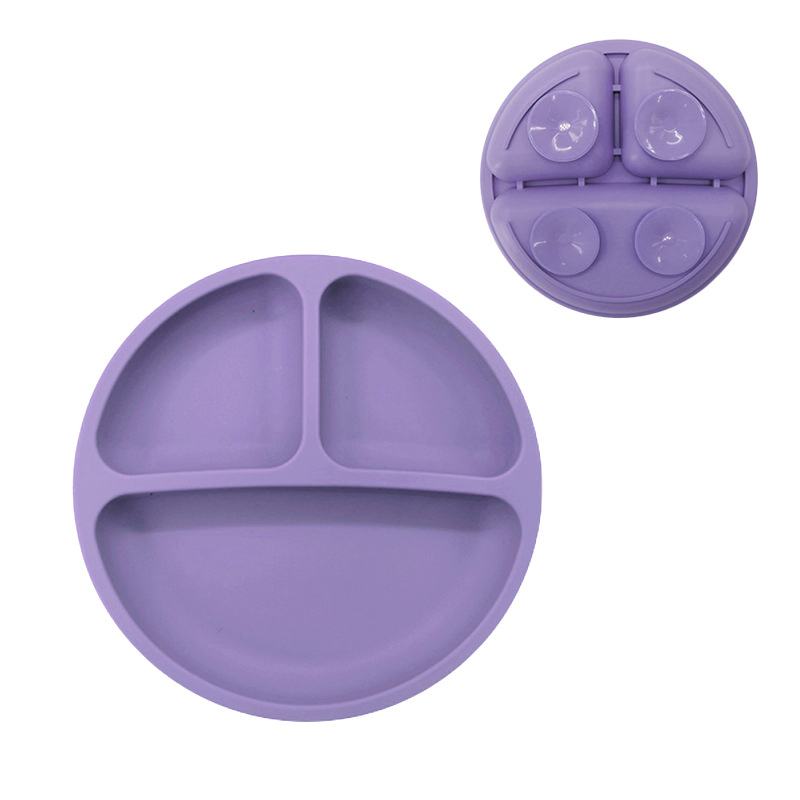 Food Grade Silicone Divided Plate with Suction Base BPA Free Baby Products