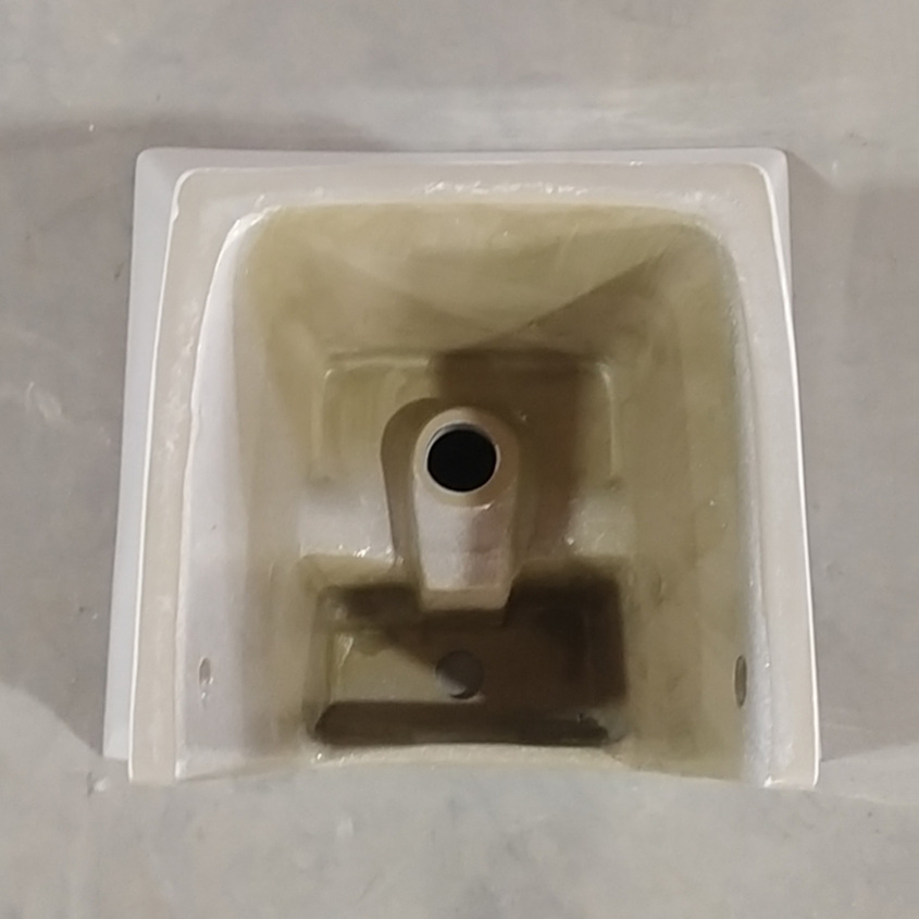 Factory Direct Supply Square Ceramic One Piece Wall Hung Wash Basin for Bathroom