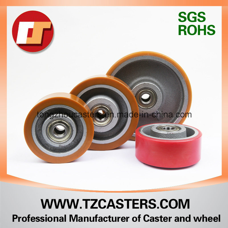 OEM China Factory Manufacturer 200*50mm Heavy Duty PU Caster Wheel with Cast Iron Center