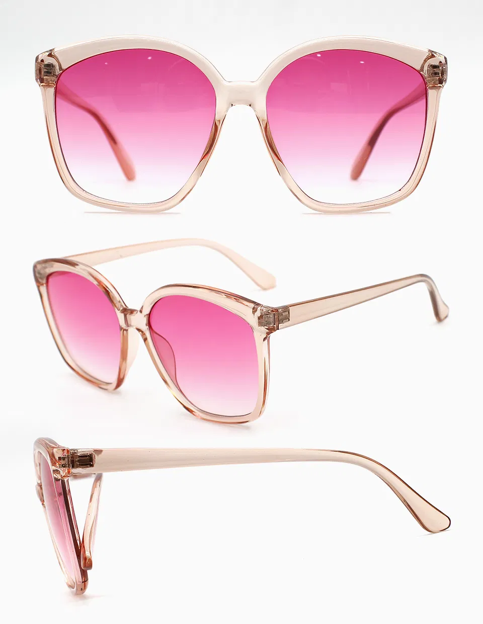 Wholesale Oversized Circle Frame Outdoor Sun Glasses Fashion High Quality Mirrored Lens Ecofriendly Rpctg Sunglasses (WSP21026)