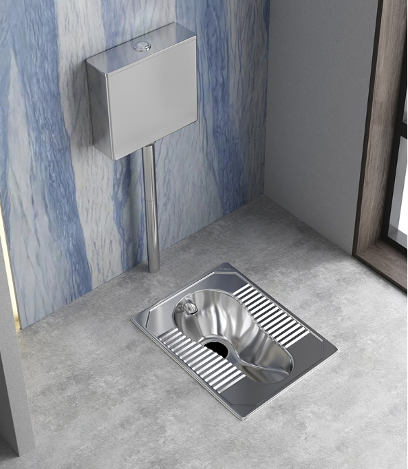Factory Direct Sales Bar High Speed Rail Project Public Area 304 Stainless Steel Squat Toilet