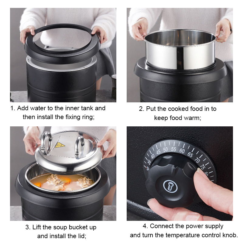 China Cookware Food Warming Equipment Large Capacity Soup Warmer Pot