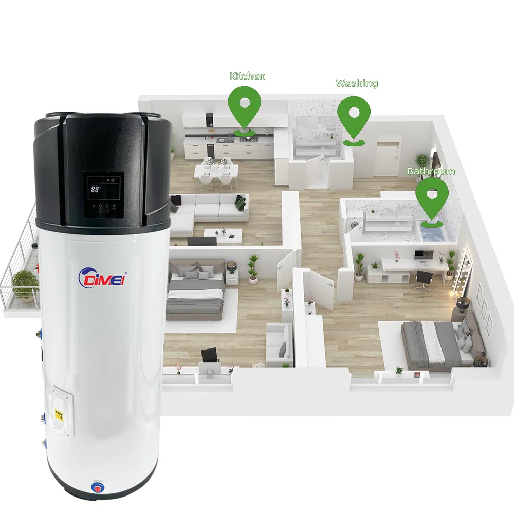 200L R290 All-in-One Heat Pump Water Heater Suitable for Bathroom