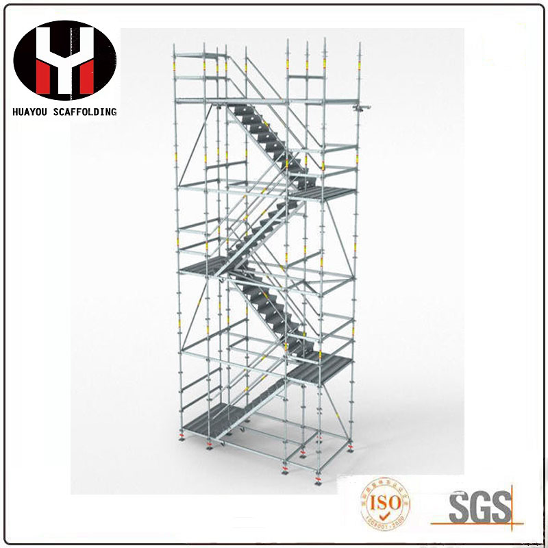 Galvanized Steel Scaffolding Stairs Access Staircase with Hook for Ringlock Scaffold System