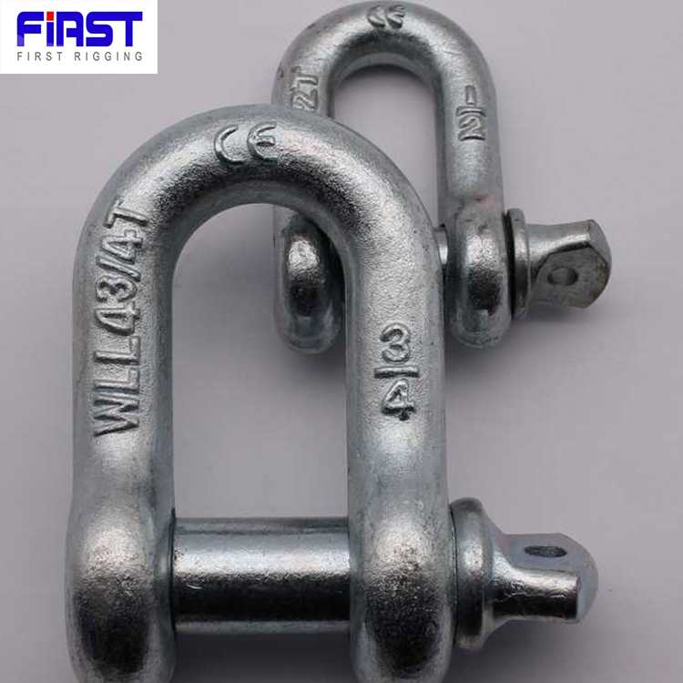 Us Type G210 Carbon Steel Forged Dee Shackle for Chain Lifting