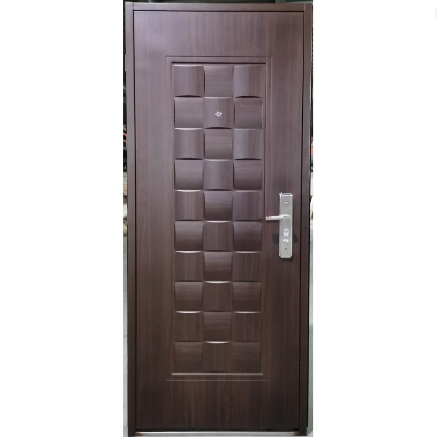 Black Safety Single Steel Security Modern Iron Exterior Interior Mexico Metal Door