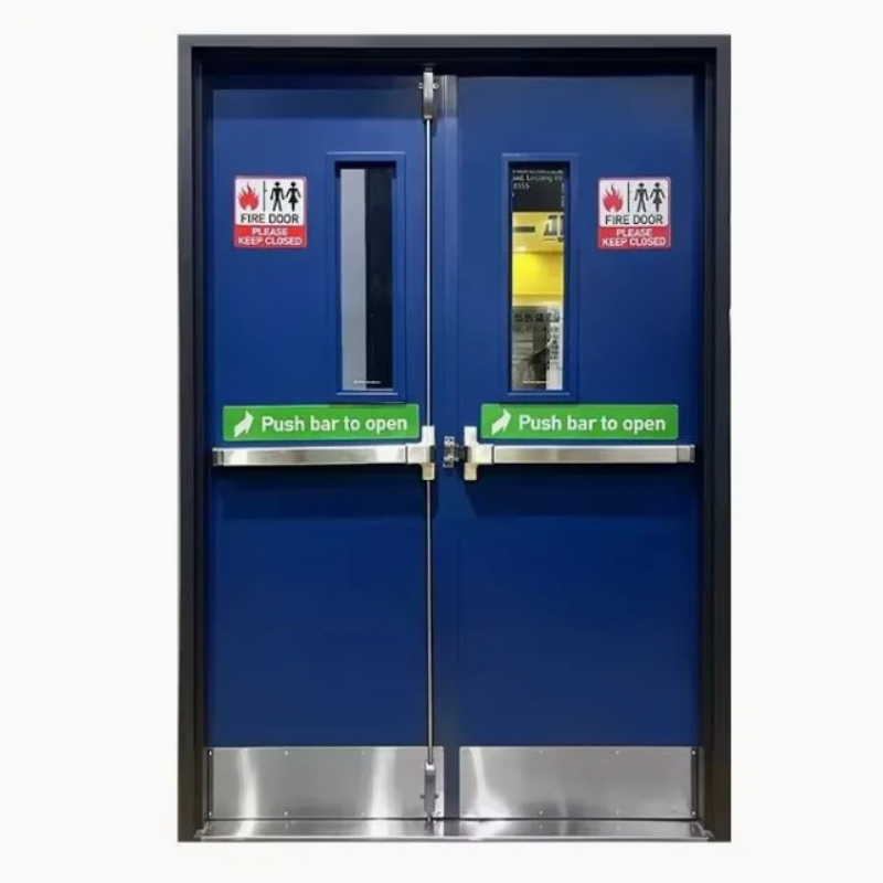Premium Stainless Steel Fire Rated Safety Push Bar Release Steel Door for Public Buildings