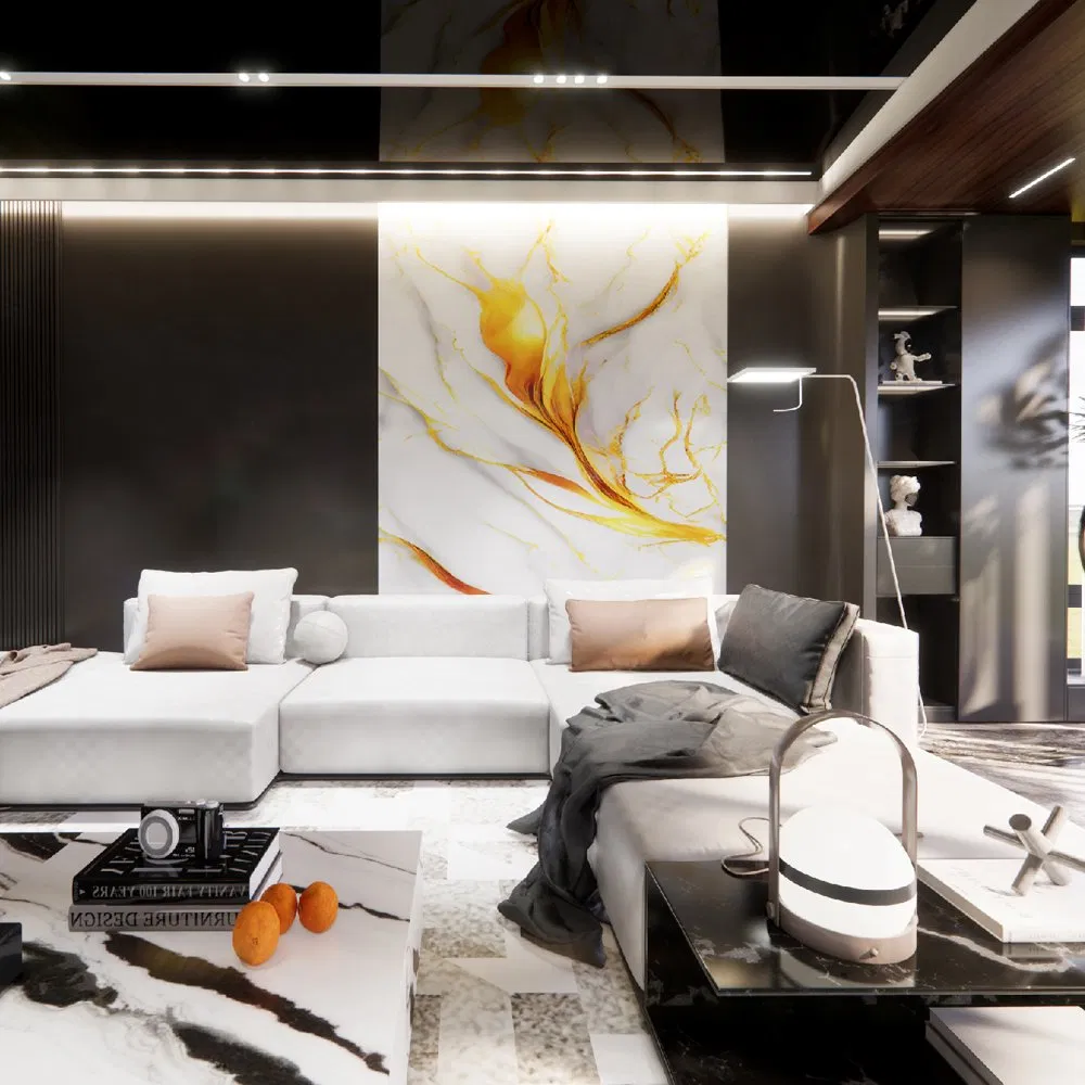 Sonsill High-Quality 2400*1200mm 3D Printing PVC UV Resistant Wall Marble Sheet Board for Modern Interiors