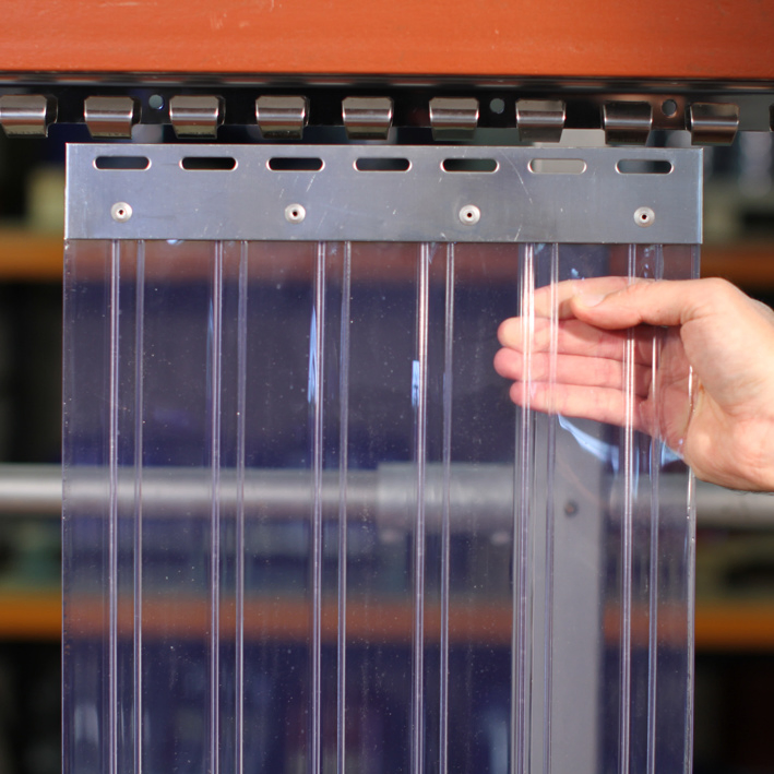 Standard Ribbed Clear Door Curtain PVC Strip 3mmx300mmx50m