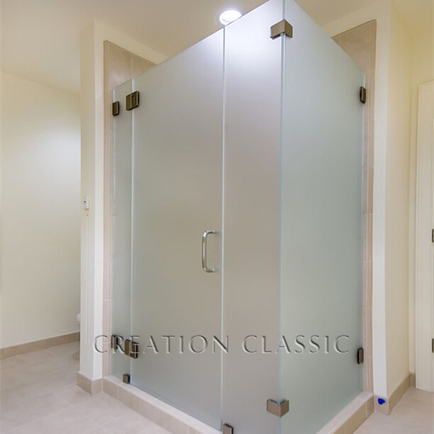 4mm/5mm/6mm/8mm Acid-Etched Glass Non-Finger Glass for Bathroom Door